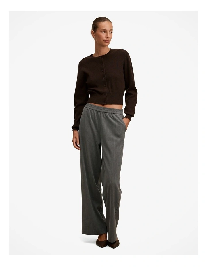 Poppy Cinched Waist Cardigan in Brown image 5