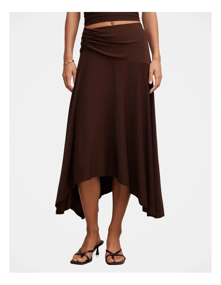 Ariel Godet Hanky Hem Skirt in Brown image 1