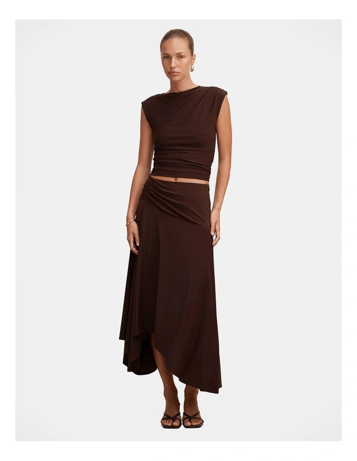 Ariel Godet Hanky Hem Skirt in Brown image 5