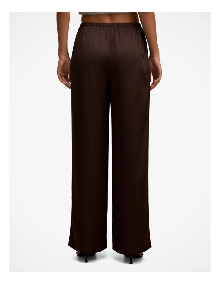 Sara Satin Wide Leg Pant in Chocolate image 2