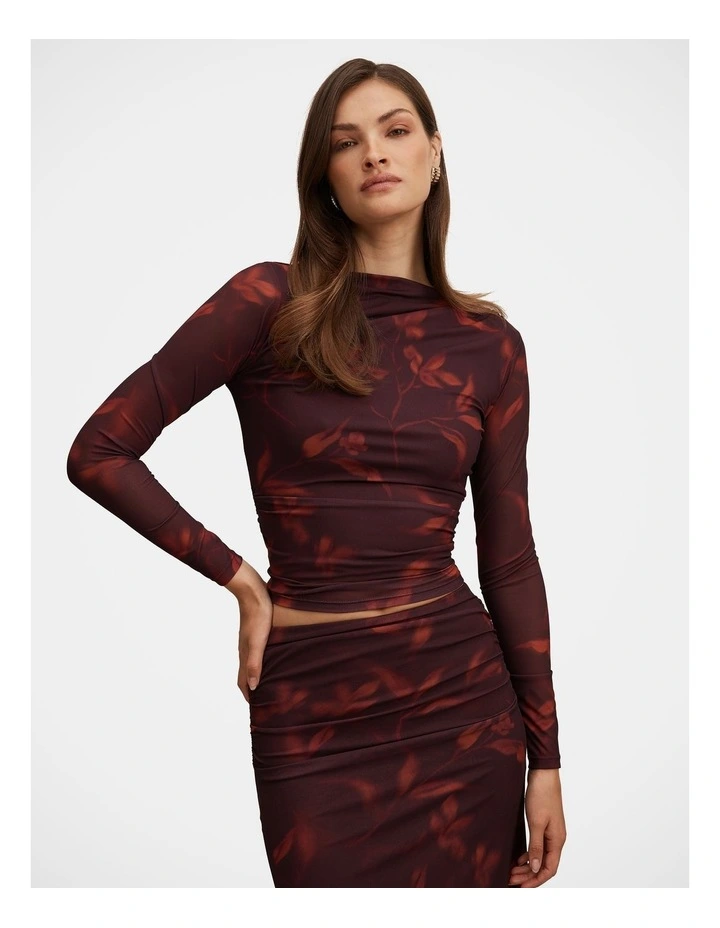 Monte Mesh Long Sleeves Top in Multi image 1