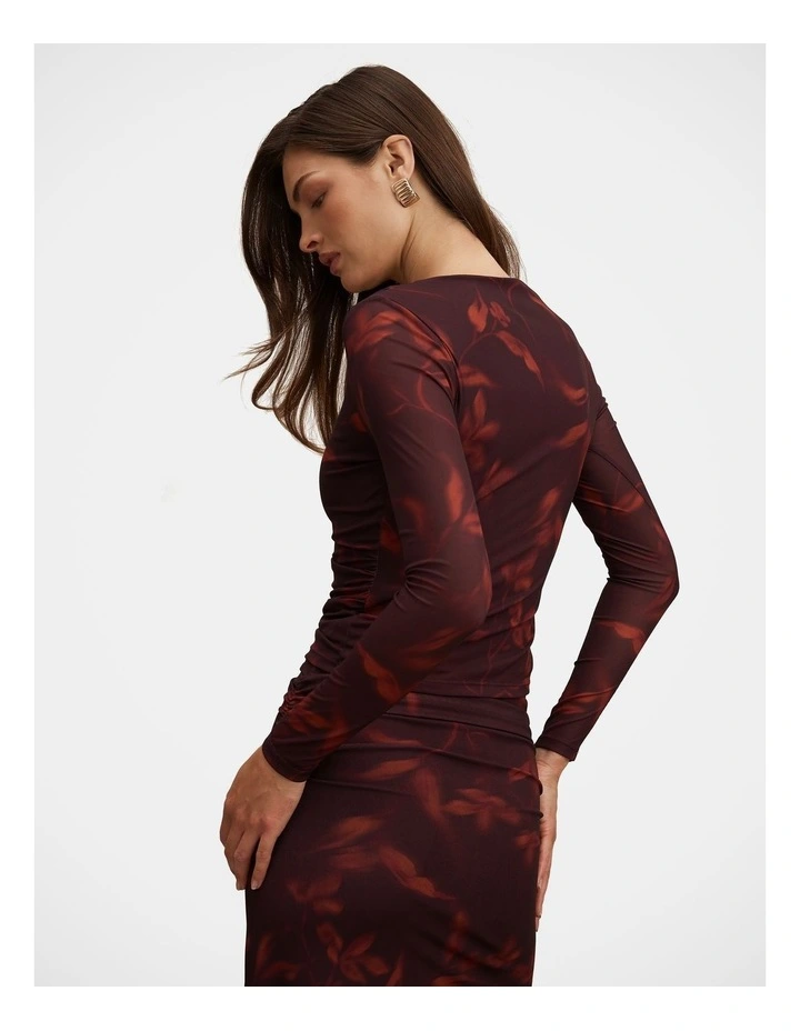 Monte Mesh Long Sleeves Top in Multi image 2