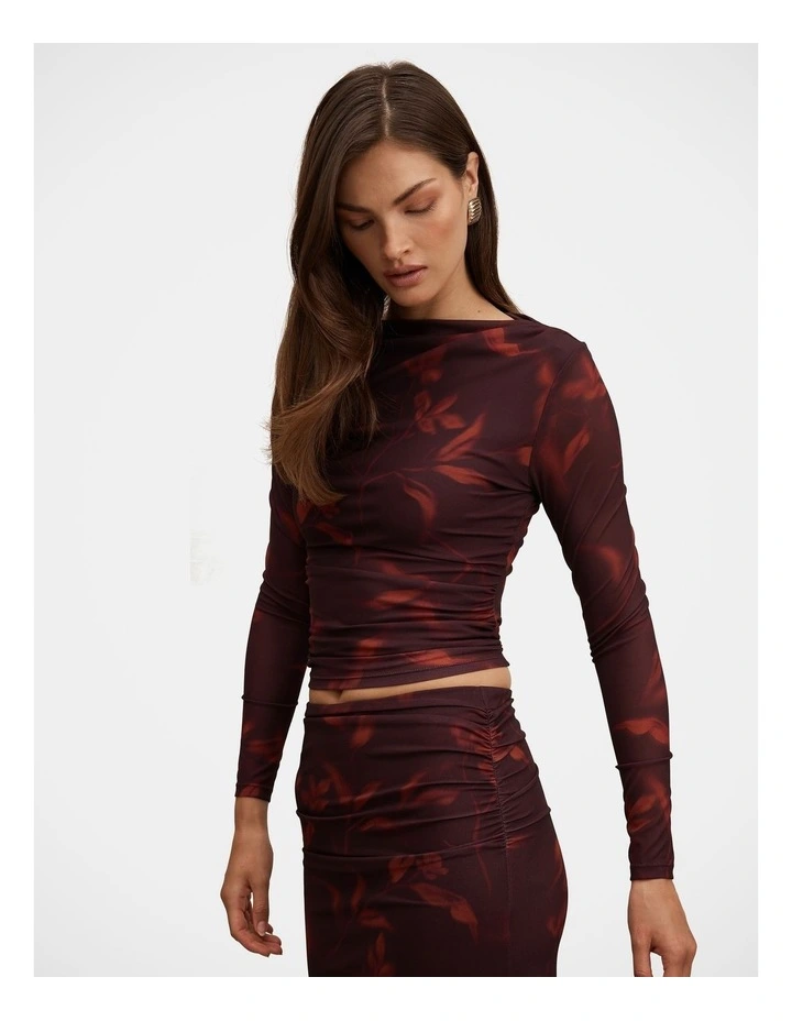 Monte Mesh Long Sleeves Top in Multi image 3