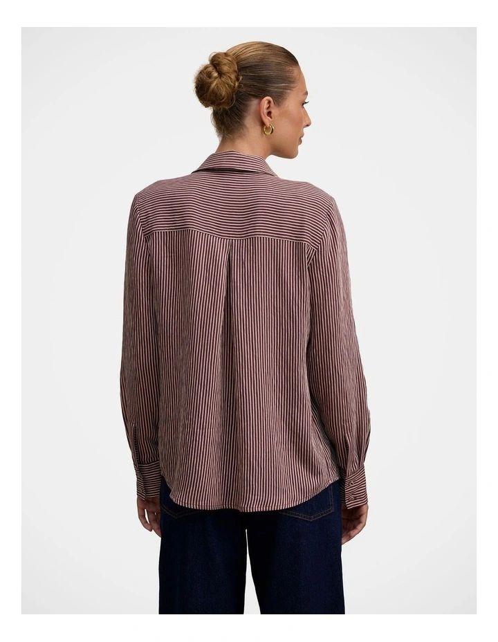 Solara Striped Shirt in Burgundy image 2