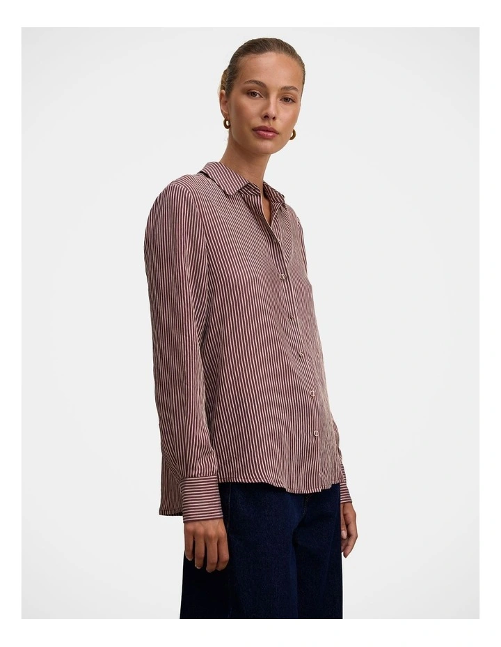 Solara Striped Shirt in Burgundy image 3