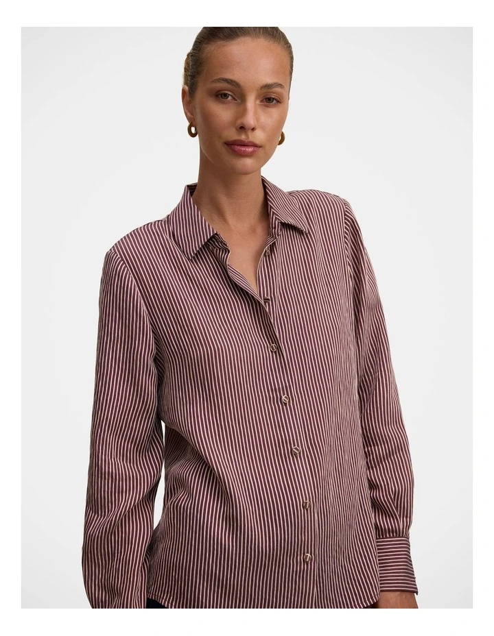 Solara Striped Shirt in Burgundy image 4