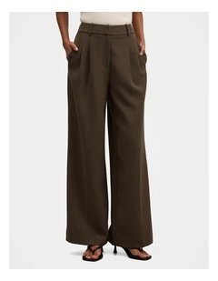 Eva Pleated Wide Leg Pant in Green