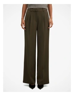 Eva Pleated Wide Leg Pant in Green