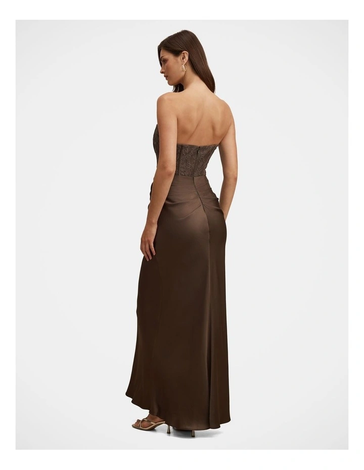 Ivy Lace Corset Drape Maxi Dress in Green image 2