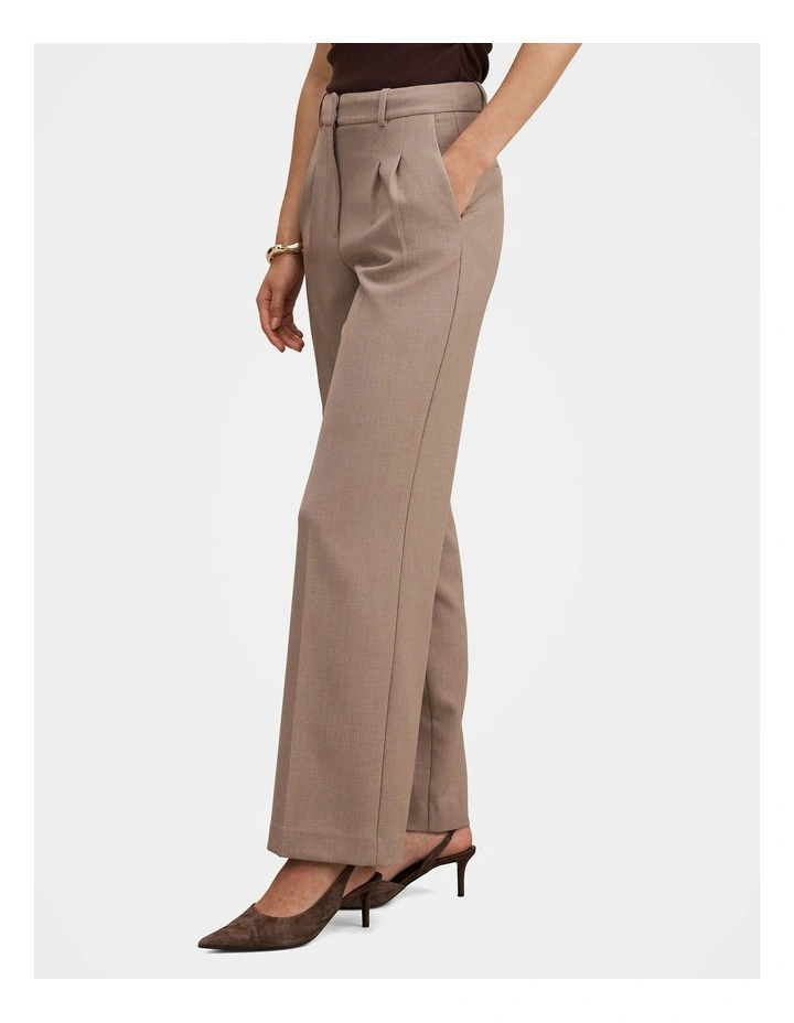 Eva Pleated Wide Leg Pants in Brown image 3