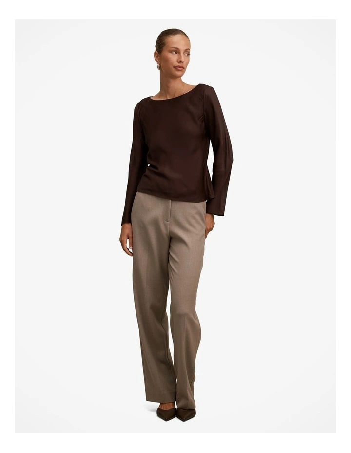 Rae Boatneck Long Sleeves Top in Brown image 5