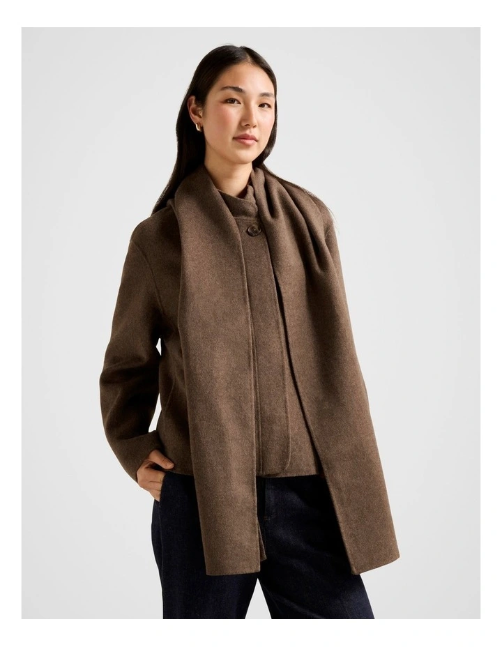 Sutton Scarf Coat in Brown image 3