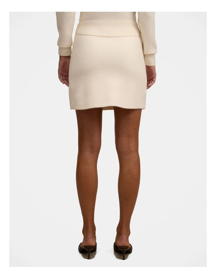 Natalie Knitted Mini Skirt in Cream image 2