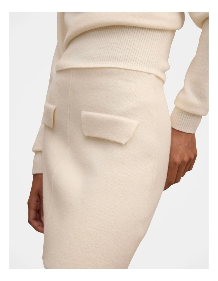 Natalie Knitted Mini Skirt in Cream image 4