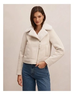 Juniper Aviator Jacket in Cream