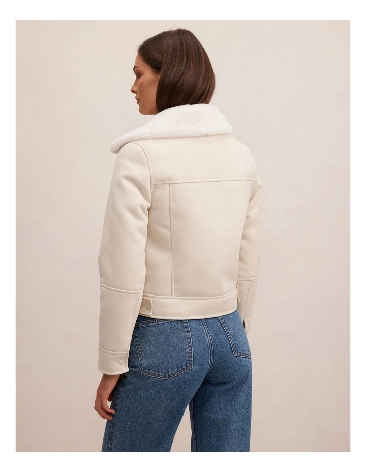 Juniper Aviator Jacket in Cream image 2