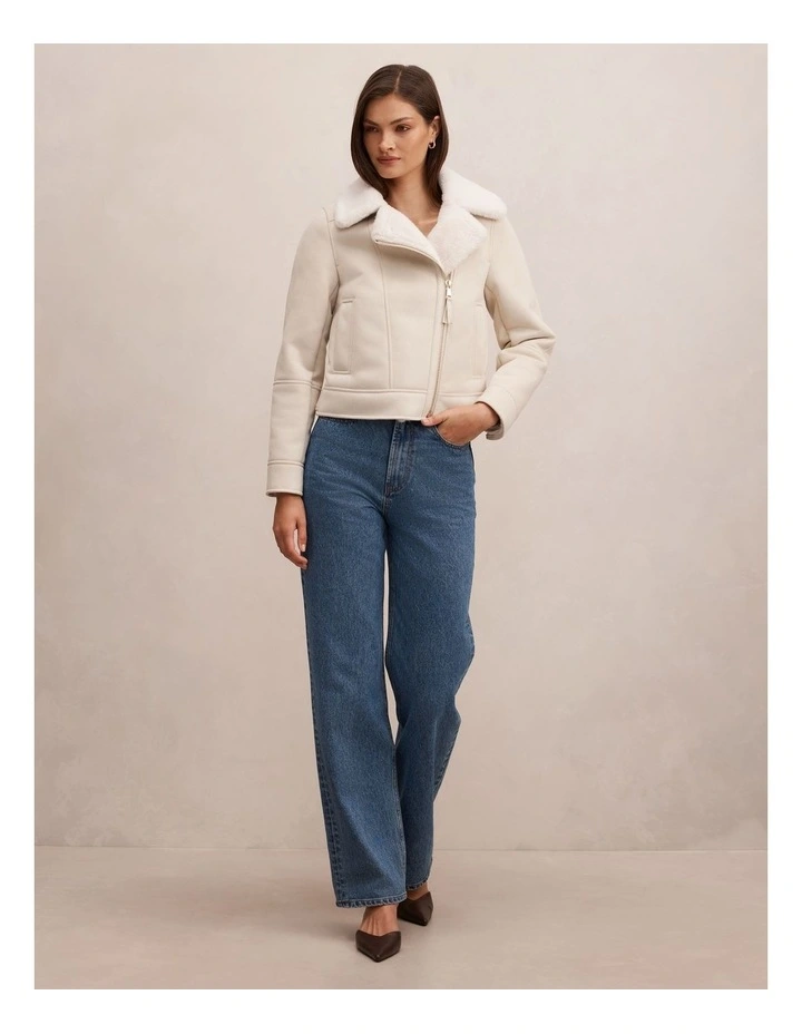 Juniper Aviator Jacket in Cream image 5