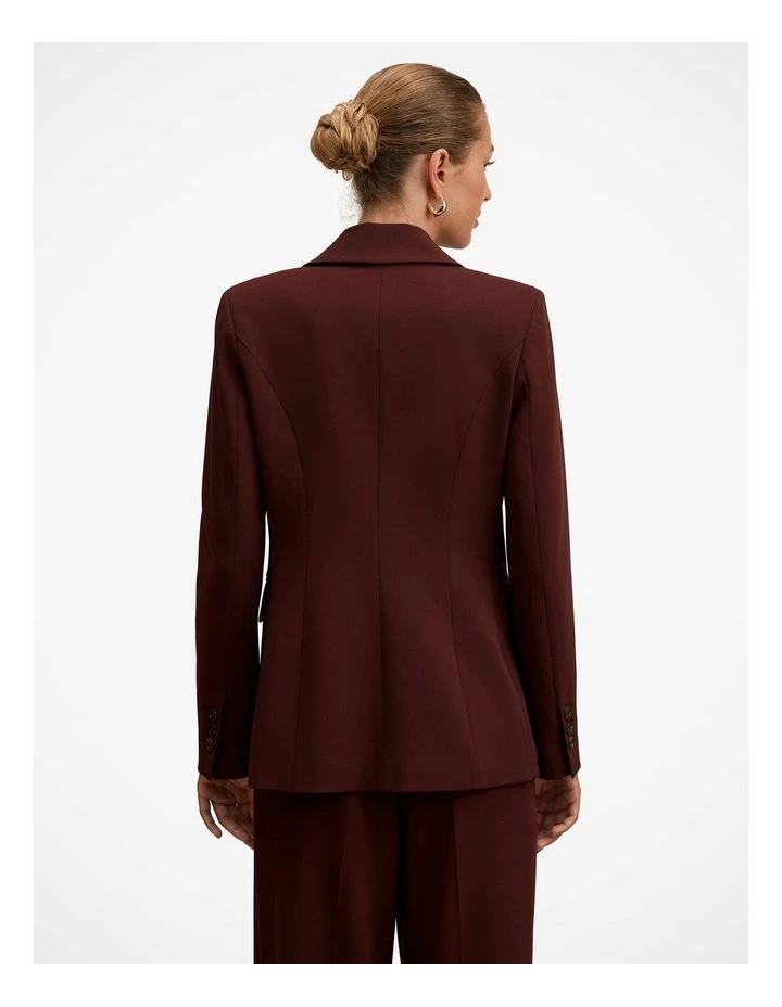 Pia Single Breasted Blazer in Brown image 2
