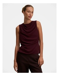 Tiffany Draped Sleeveless Top in Purple