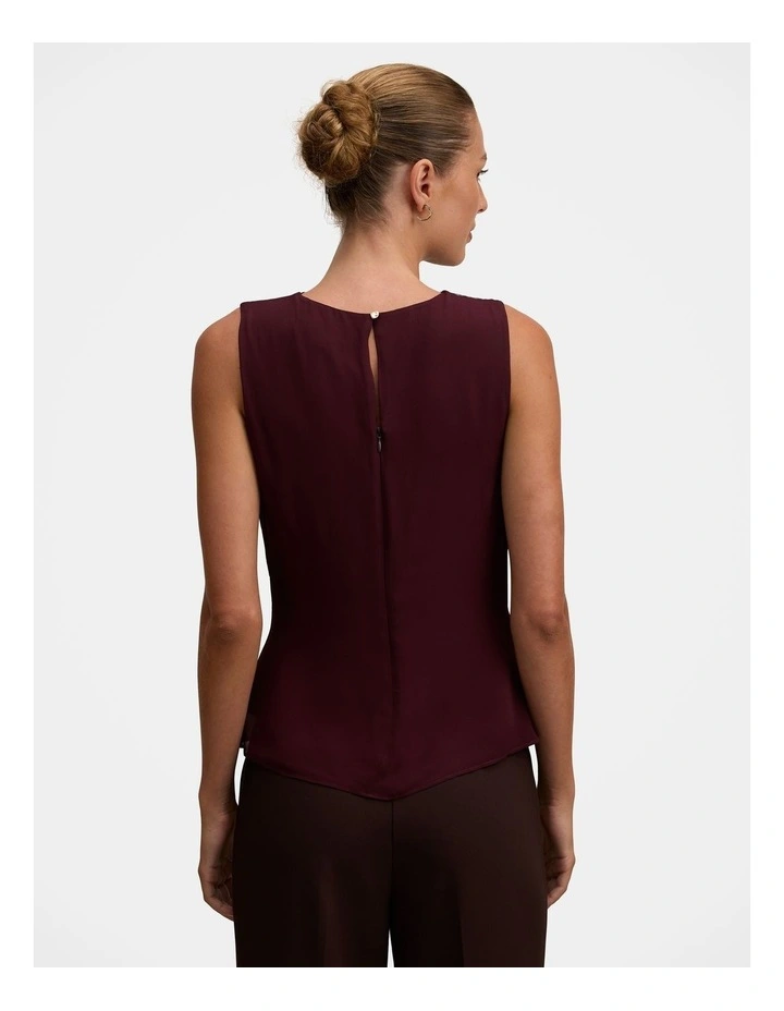 Tiffany Draped Sleeveless Top in Purple image 2