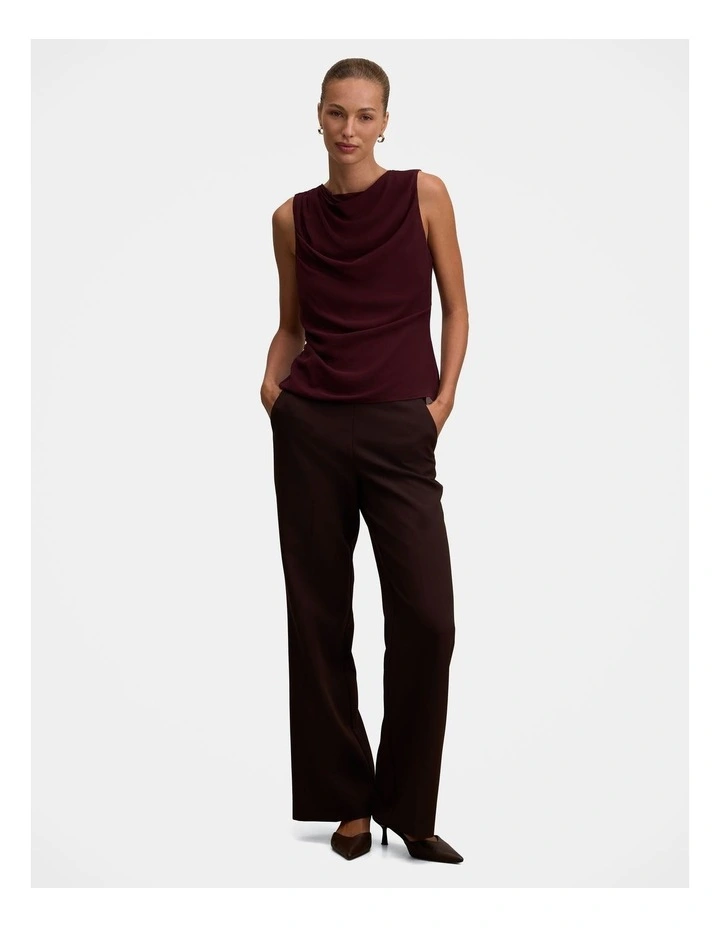 Tiffany Draped Sleeveless Top in Purple image 5