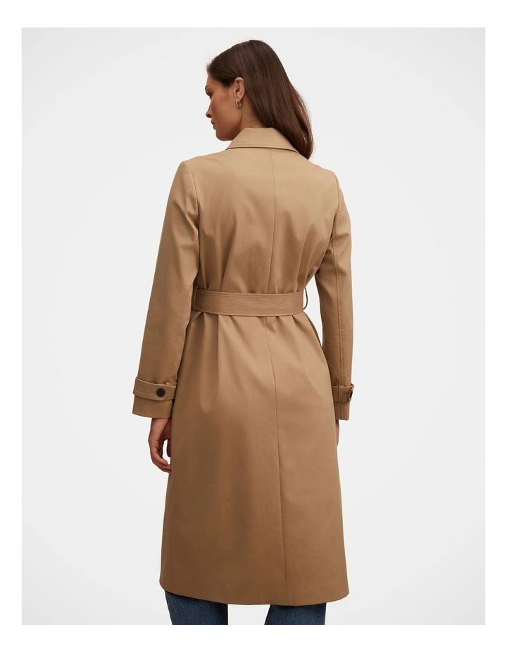 Maisie Belted Car Coat in Beige image 2