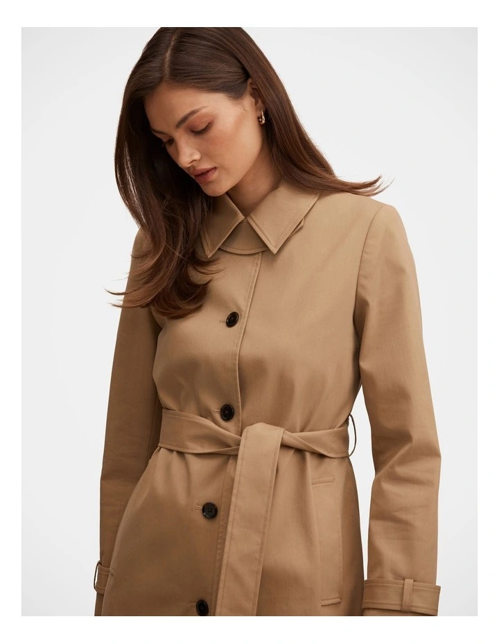 Maisie Belted Car Coat in Beige image 4