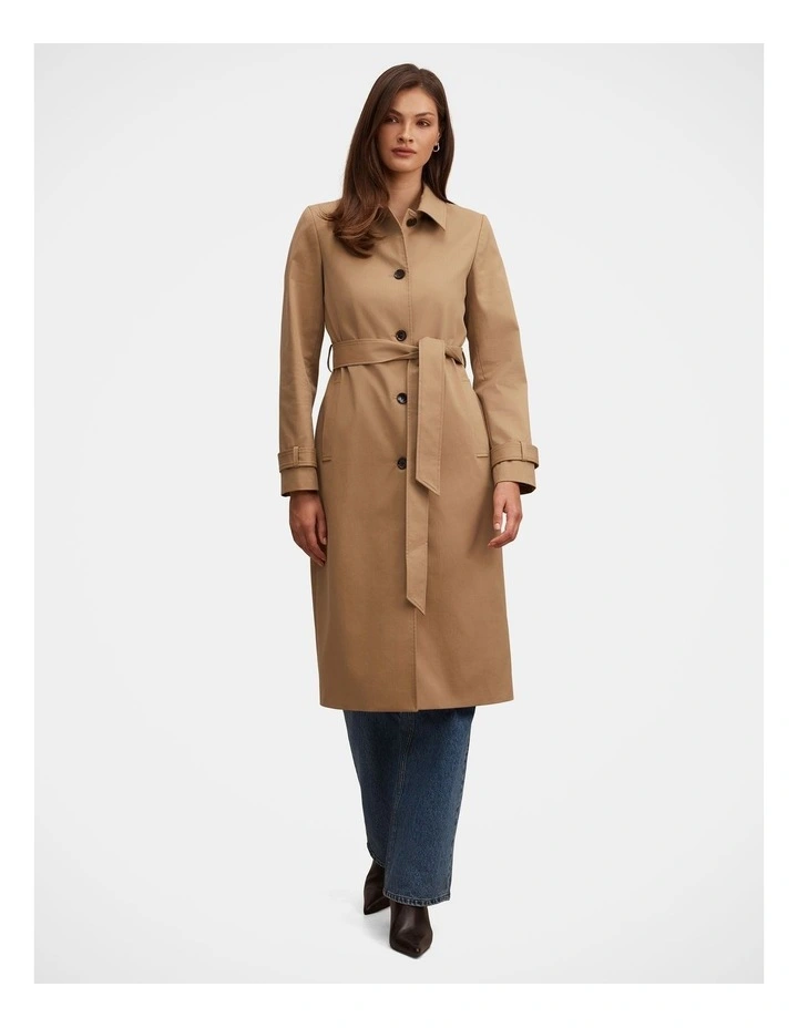 Maisie Belted Car Coat in Beige image 5