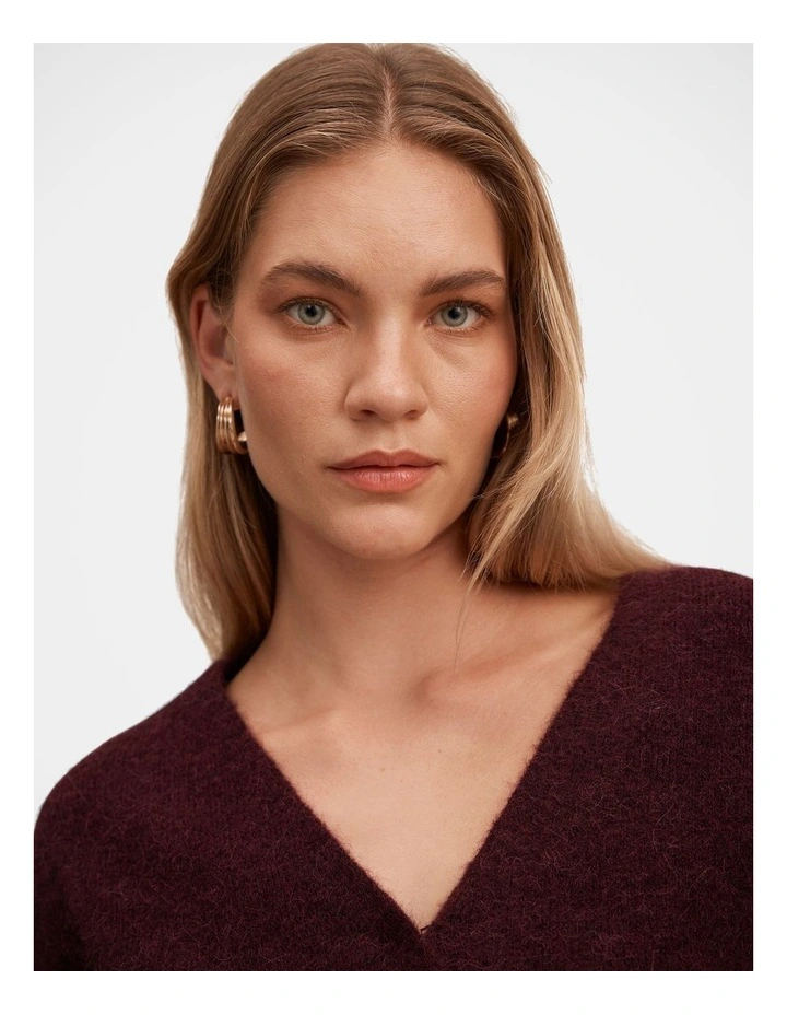 Florence Knitted Wrap Sweater in Purple image 4