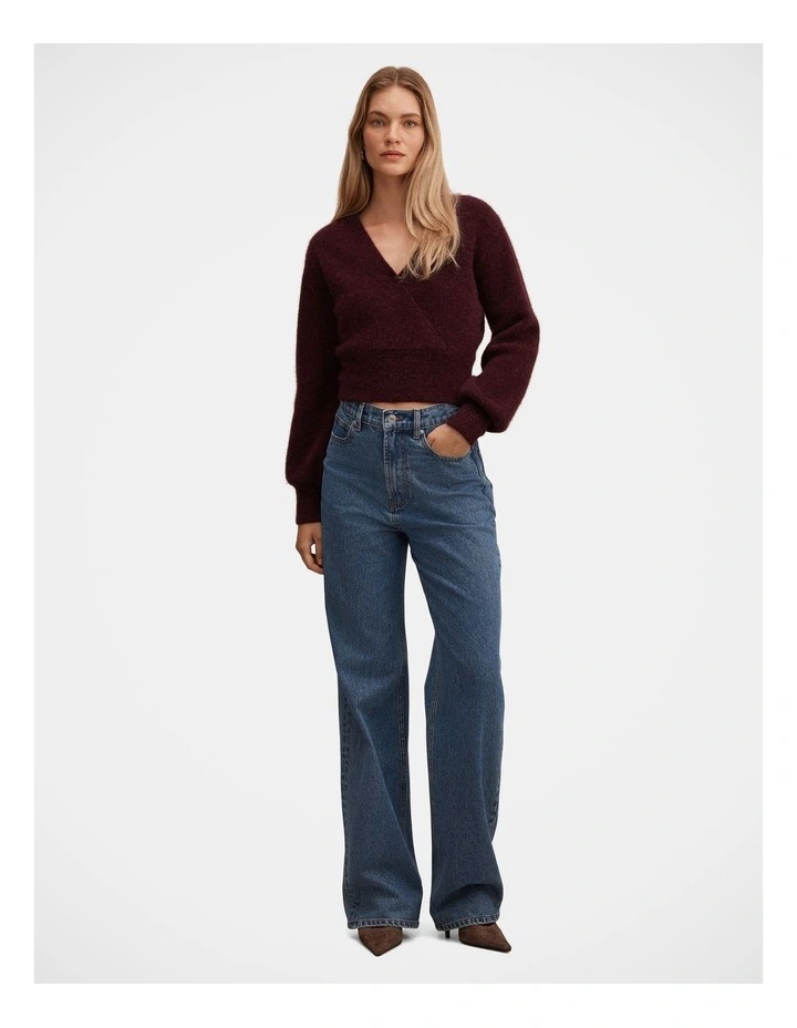 Florence Knitted Wrap Sweater in Purple image 5