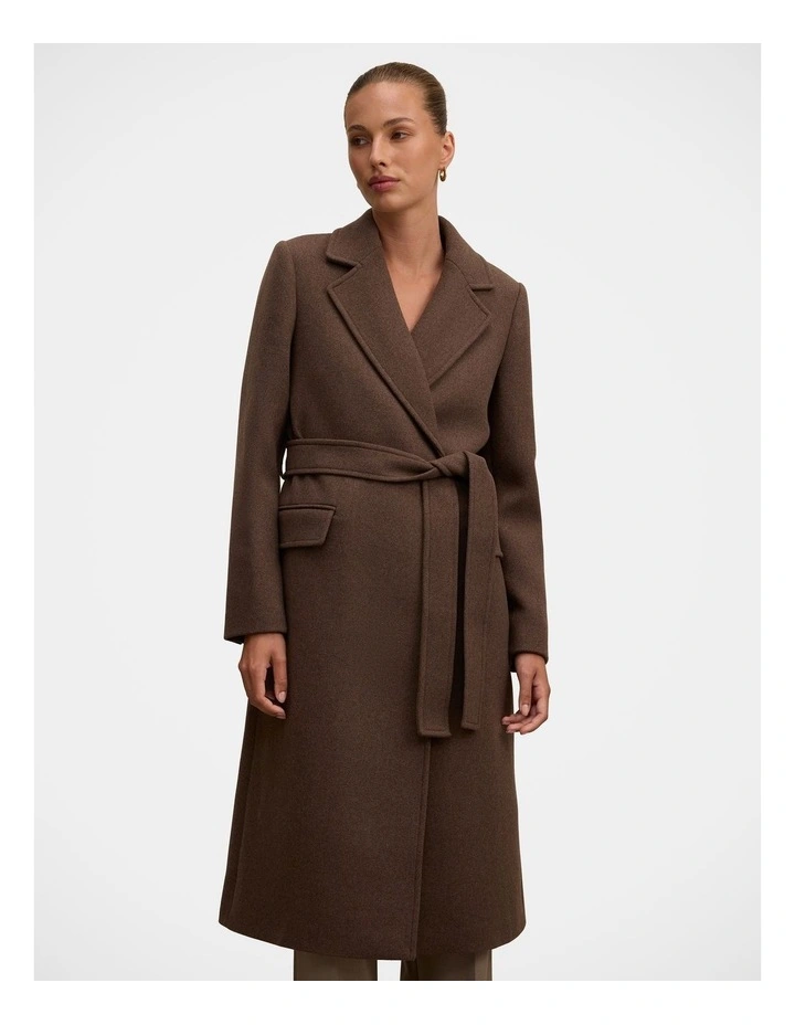 Aydee Double Breasted Coat in Brown image 1