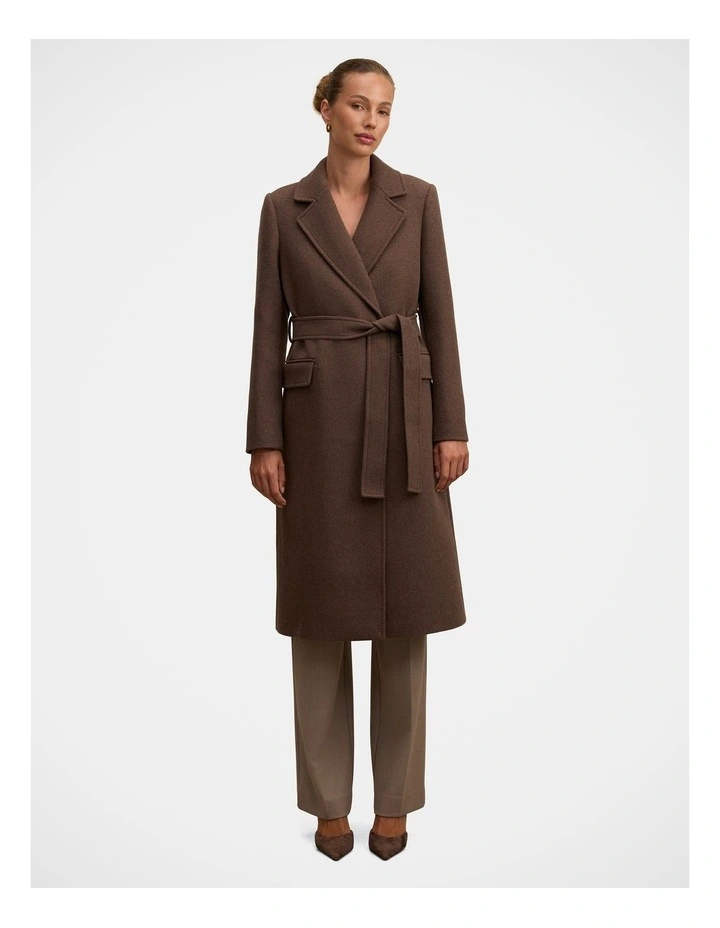 Aydee Double Breasted Coat in Brown image 5