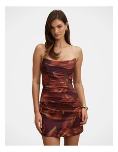 Zephina Strapless Mini Dress in Multi