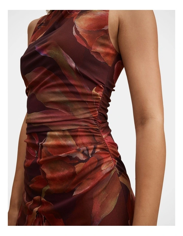 Allegra Mesh Midi Dress in Multi image 4