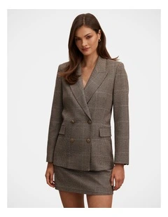 Eleanor Double Breasted Blazer in Grey