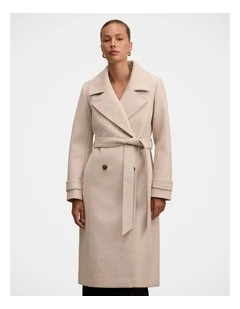Sandy Belted Coat in Cream