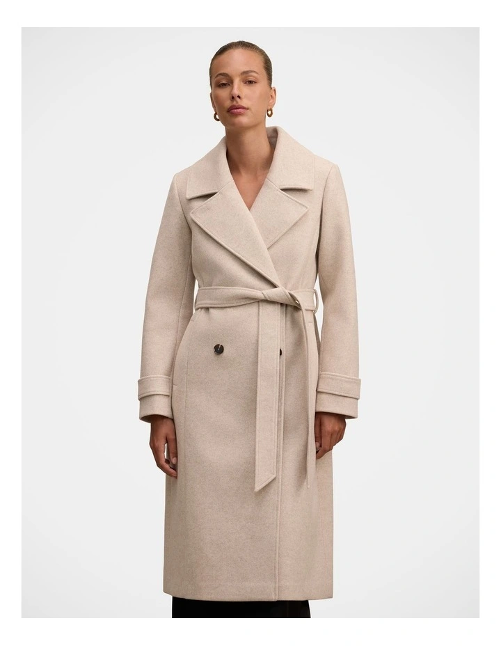 Sandy Belted Coat in Cream image 1