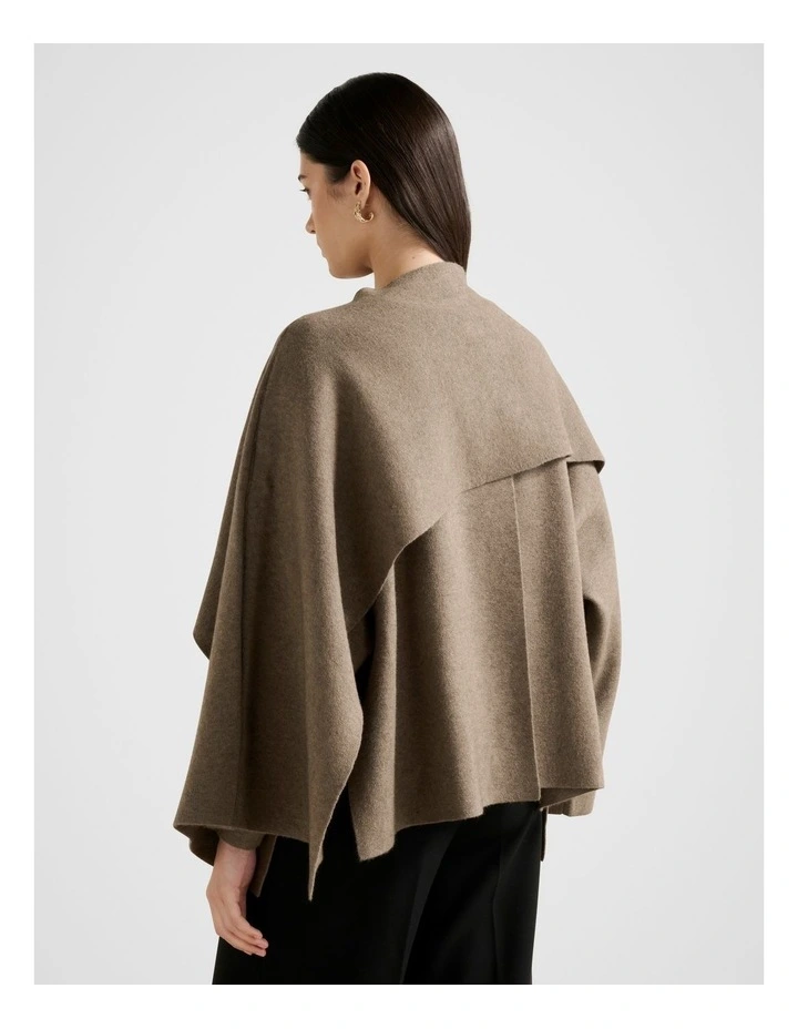 Tabitha Knitted Cape in Brown image 2