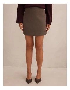 Danica Wool Mini Skirt in Brown
