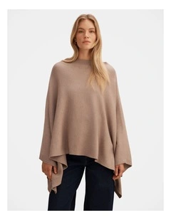 Claudia Knitted Cape in Brown