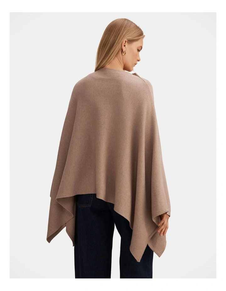 Claudia Knitted Cape in Brown image 2