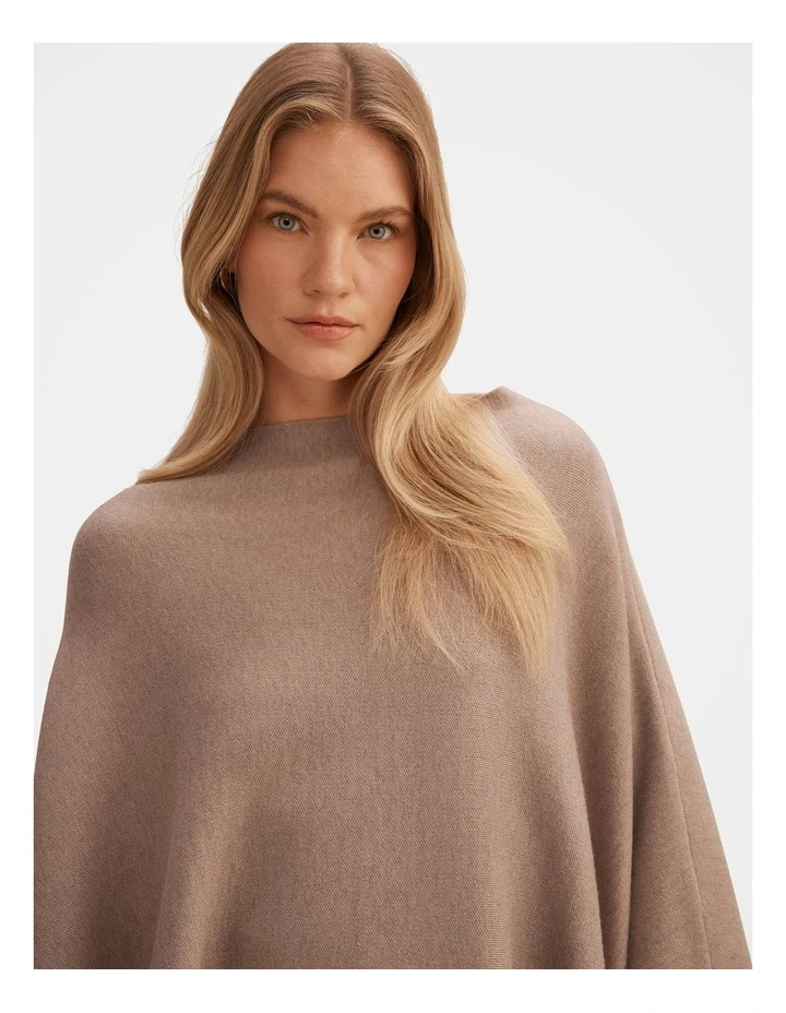 Claudia Knitted Cape in Brown image 4