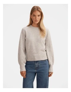 Ellie Cuff Detail Jumper in Grey