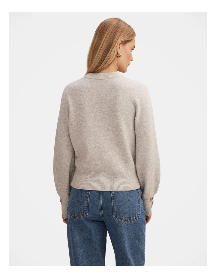 Ellie Cuff Detail Jumper in Grey image 2