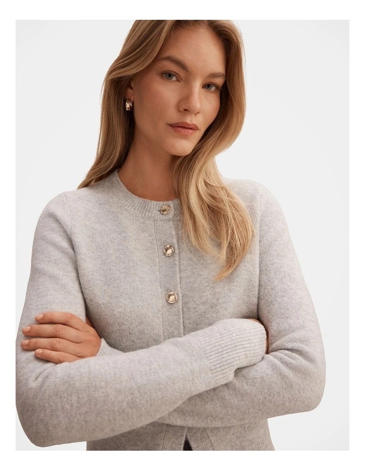 May Crew Neck Cardigan in Grey image 4