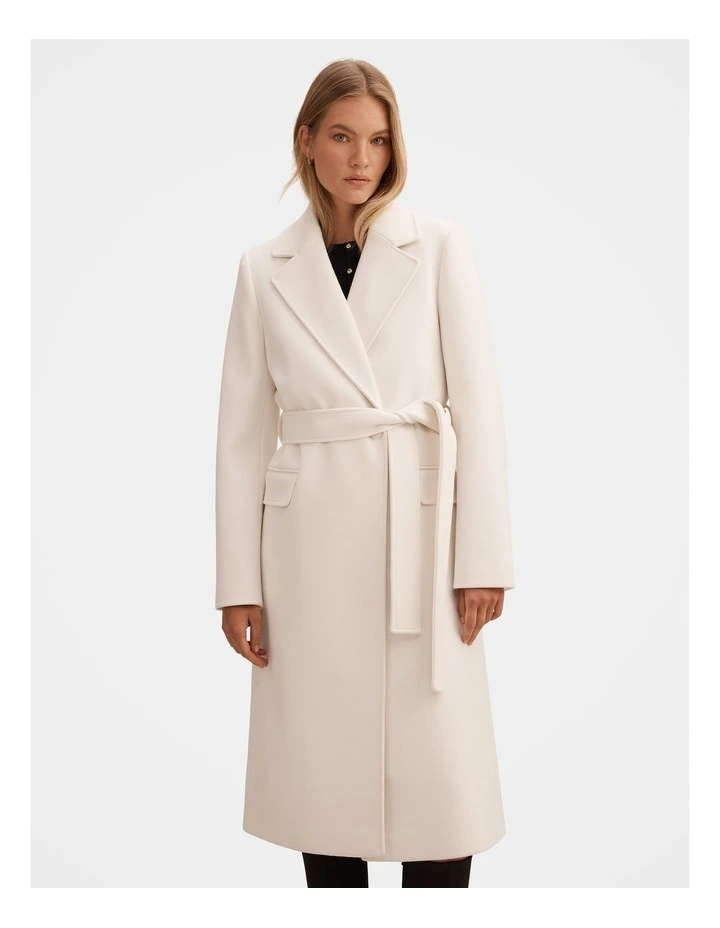 Ariella Double Breasted Coat in Cream image 1