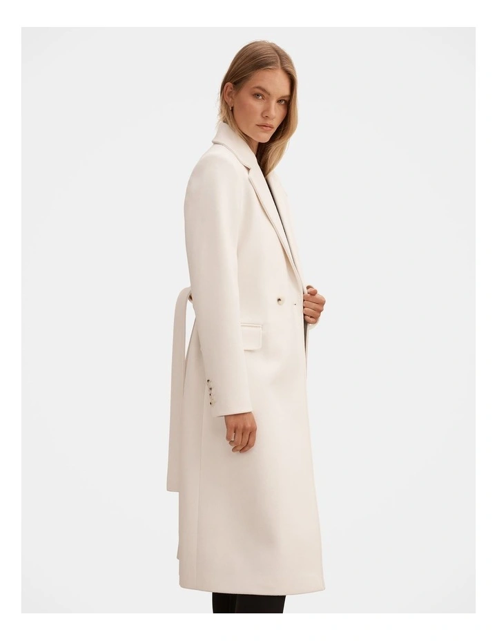 Ariella Double Breasted Coat in Cream image 3