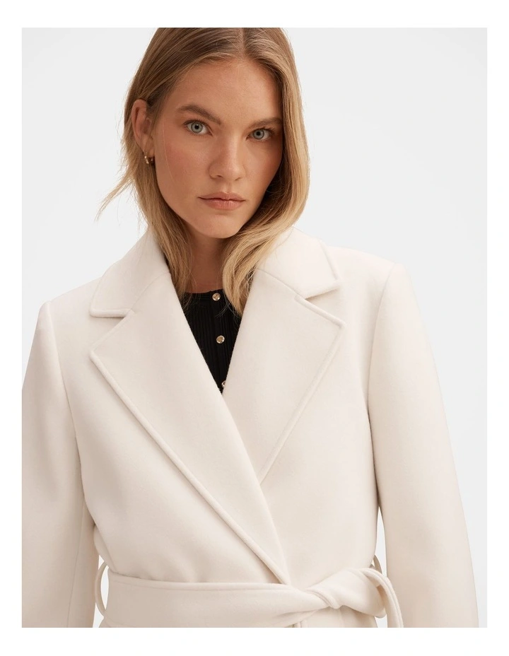 Ariella Double Breasted Coat in Cream image 4