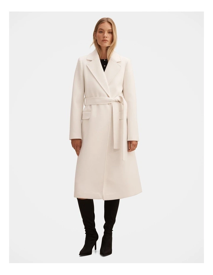 Ariella Double Breasted Coat in Cream image 5