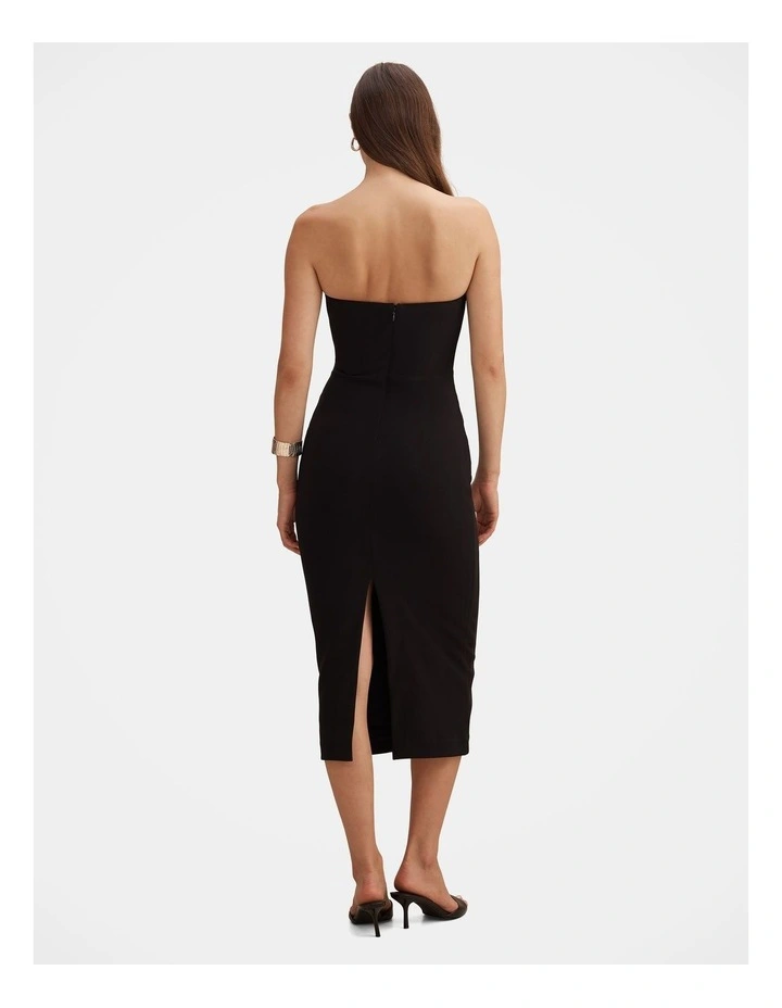 Betty Strapless Bodycon Dress in Black image 2